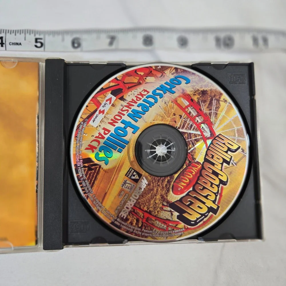 RollerCoaster Tycoon Corkscrew Follies PC Game 1999 Expansion Windows 95 98 VTG